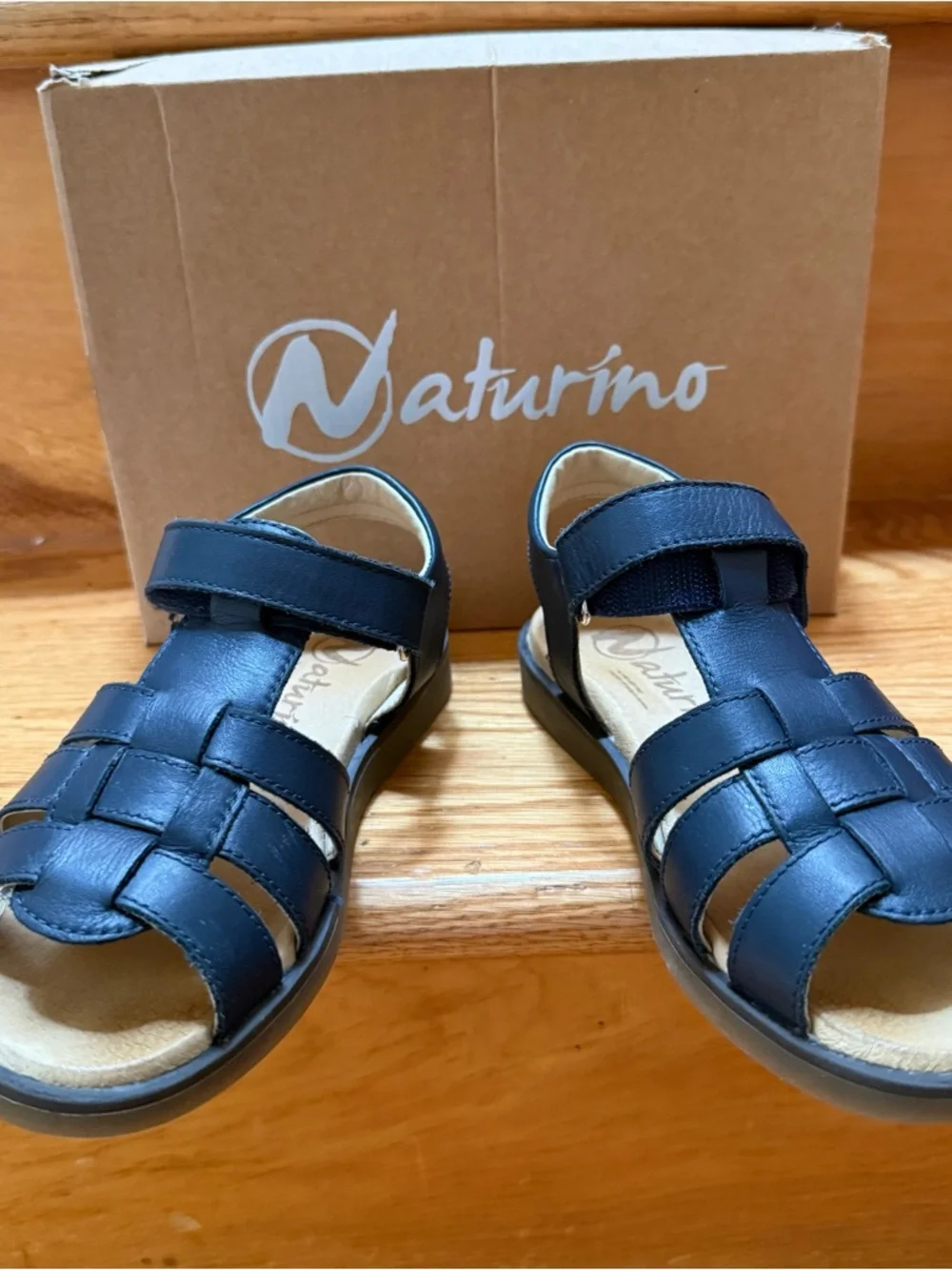 Naturino Boys Navy Leather Upper Fisherman Sandals Size 12 child (EU 30)